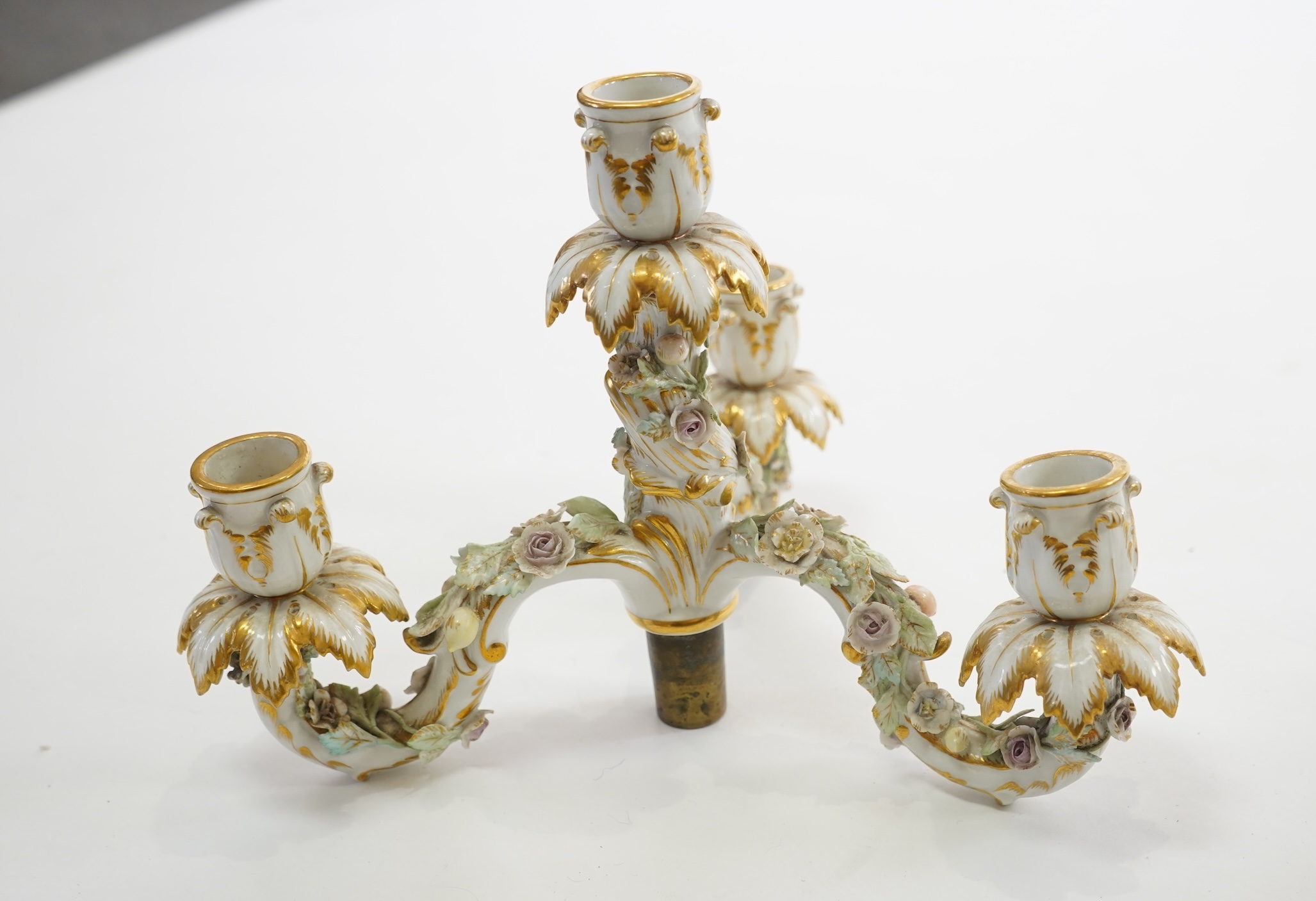 A Meissen figural candelabra, late 19th century